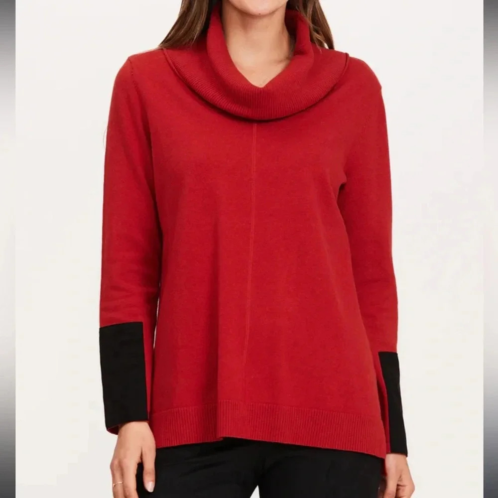 Tyler Boe Womens‎ Red Everyday Tunic Sweater Top Cashmere Blend XS